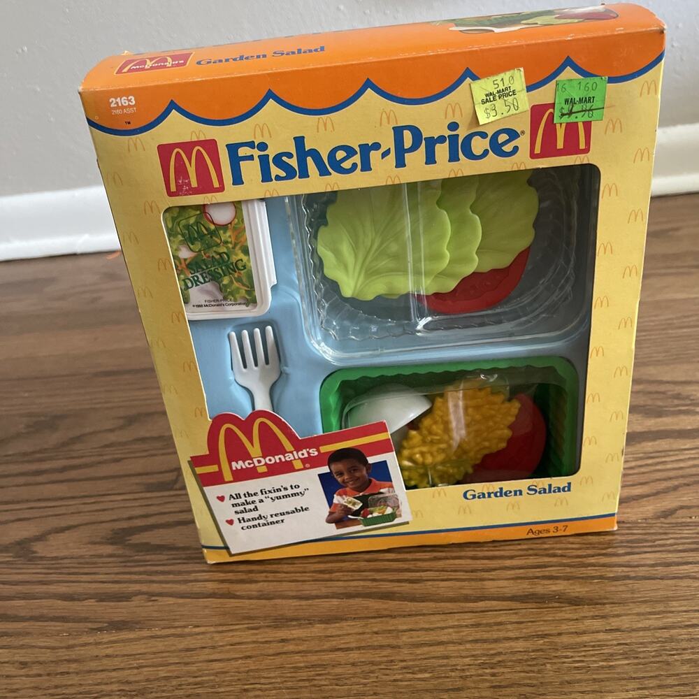 1988 Fisher-Price McDonald's Garden Salad #2163 with Box EUC Complete Play Food